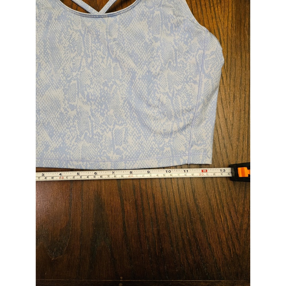 Zelos Womens Blue Snakeskin Print Longline Sports Bra Yoga Crop Top Small - Picture 4 of 8